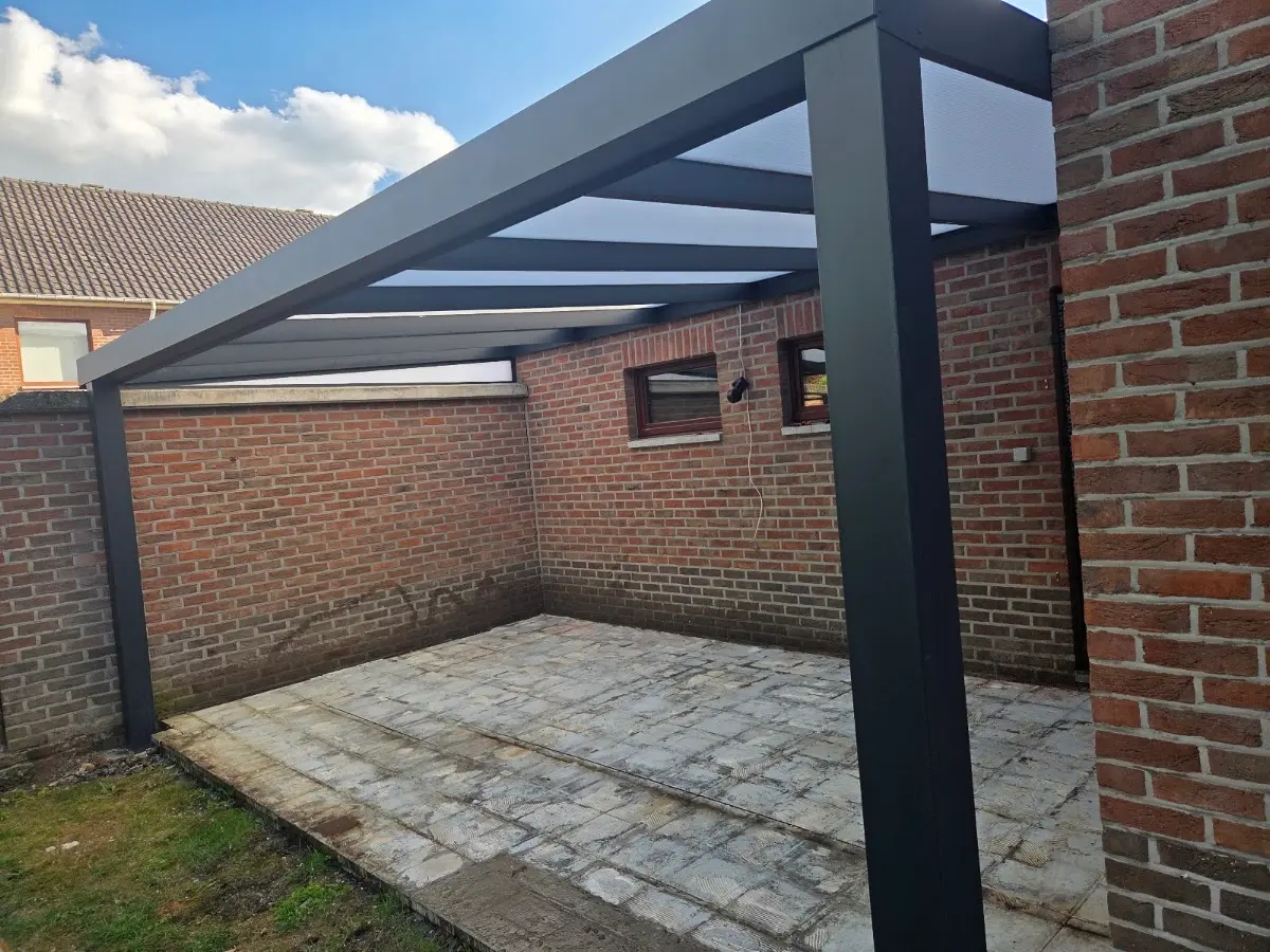 Overkapping met glazen dak voor uw tuin