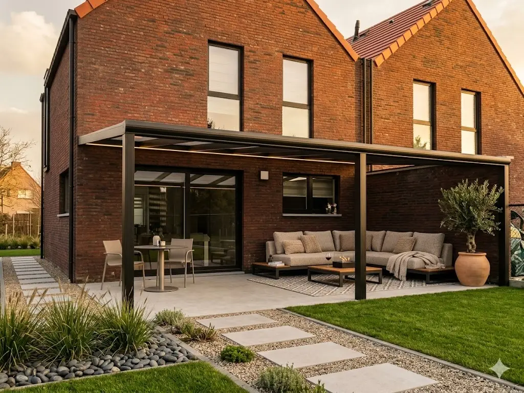 Veranda aan huis, vast aan de gevel